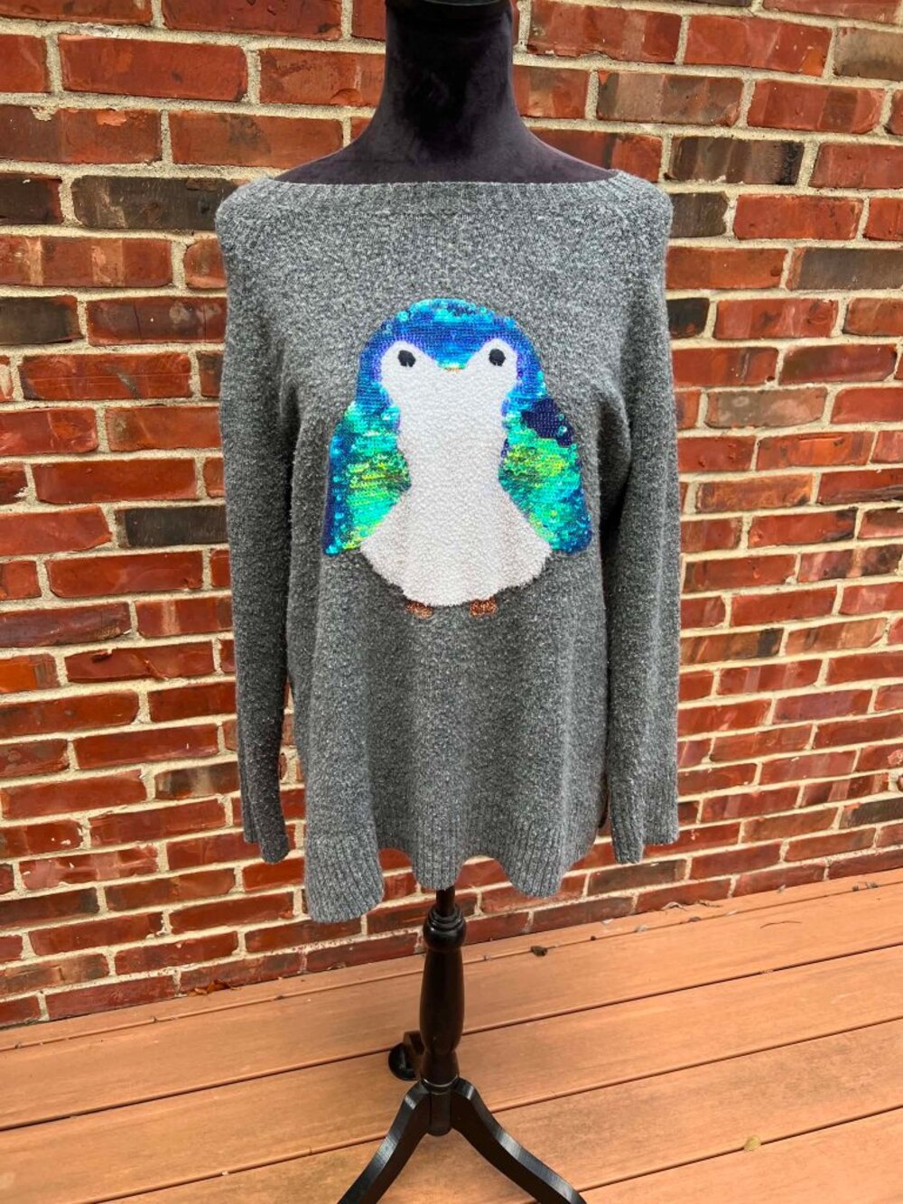 Lauren Conrad Penguin Sweater with Sparkles Size L